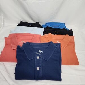 Tommy Bahama‎ Mens Polo Lot Of 7 Size Large Multiple Colors